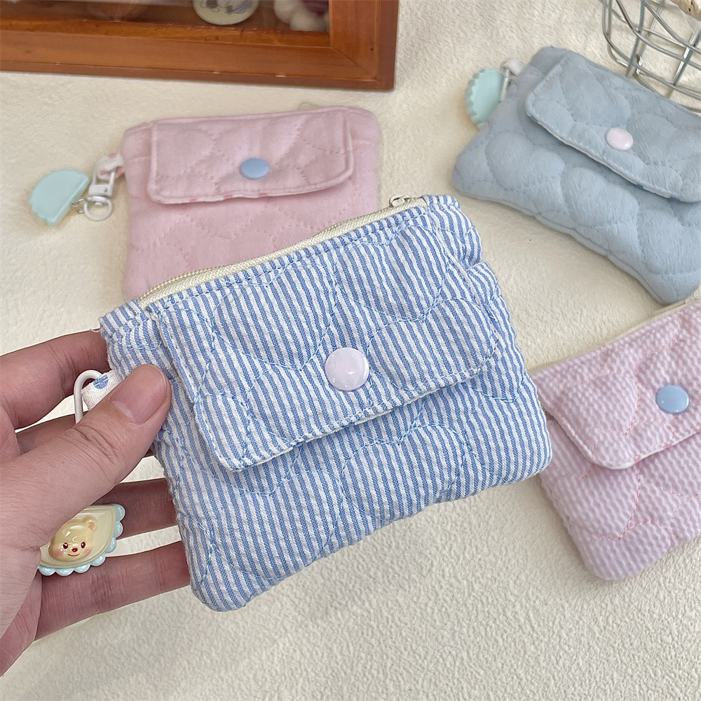 52141 Cute and compact card bag coin purse buckle zipper storage bag multifunctional organizing bag ID card bag