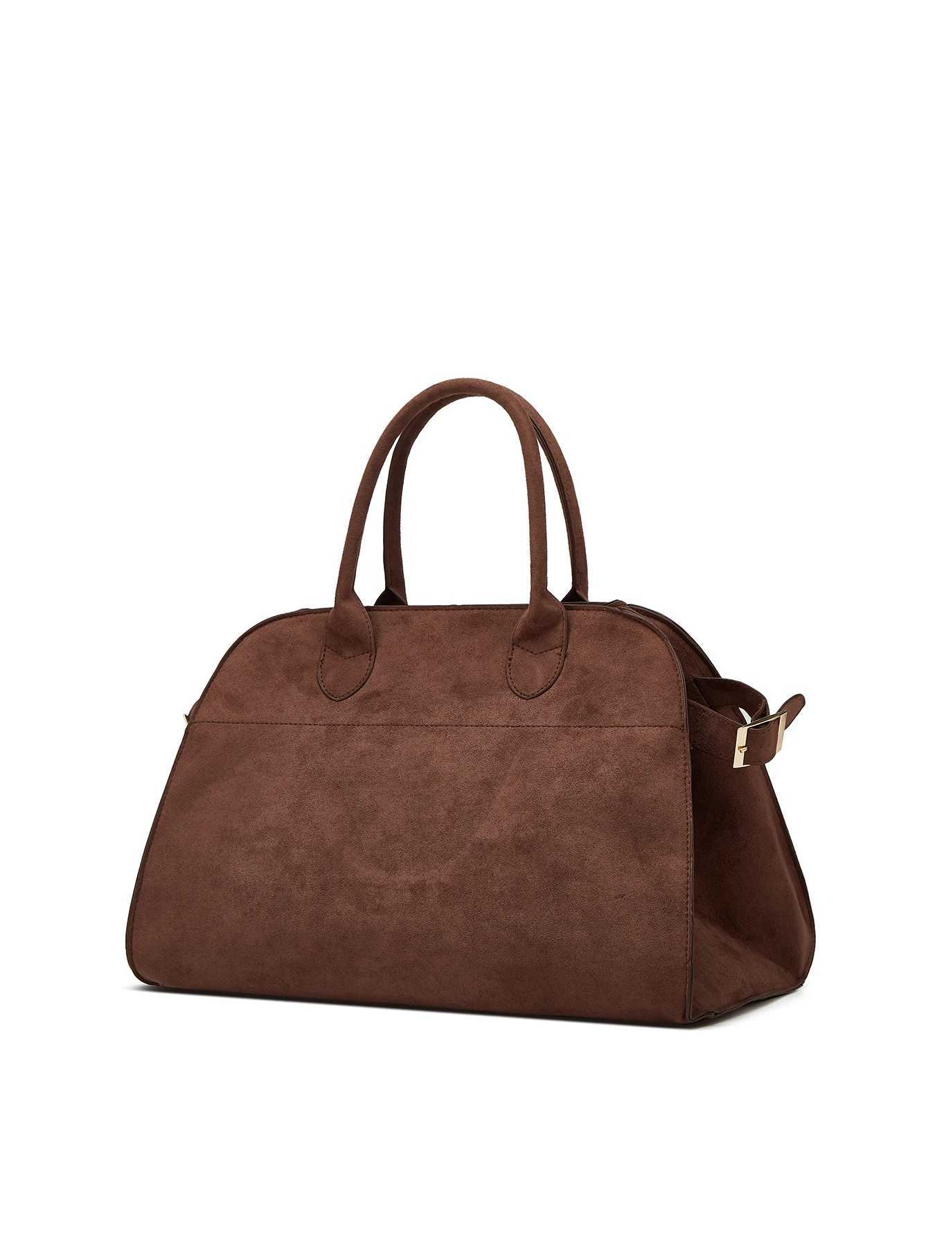 Stylish and Elegant Womens Suede Commuter Tote Bag Large Capacity Portable Briefcase Travel Bag Z250509