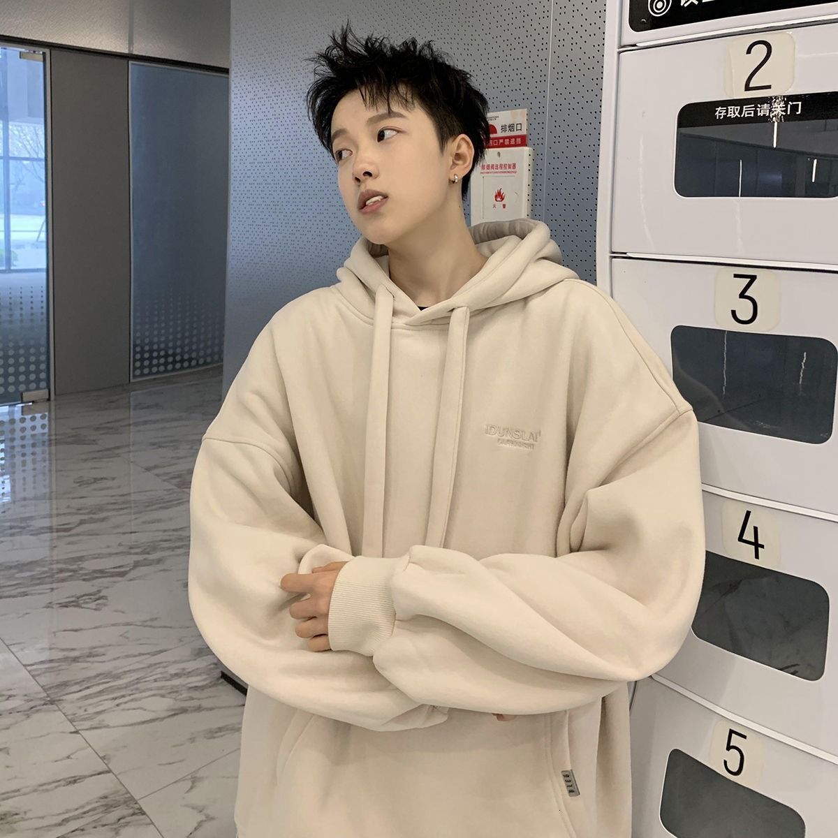 Spring and Autumn 2025 New Top American Trendy Boys Loose Coat Hoodie Enlarged