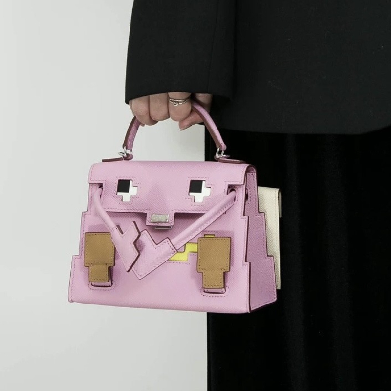 Top Handle Bags Real Leather Totes Designer Purses And Handbags Girl Cute Little Monster Shoulder Bag Mosaic Stylish Crossbody Bags 2025 New Fashion Hand Bag 3183