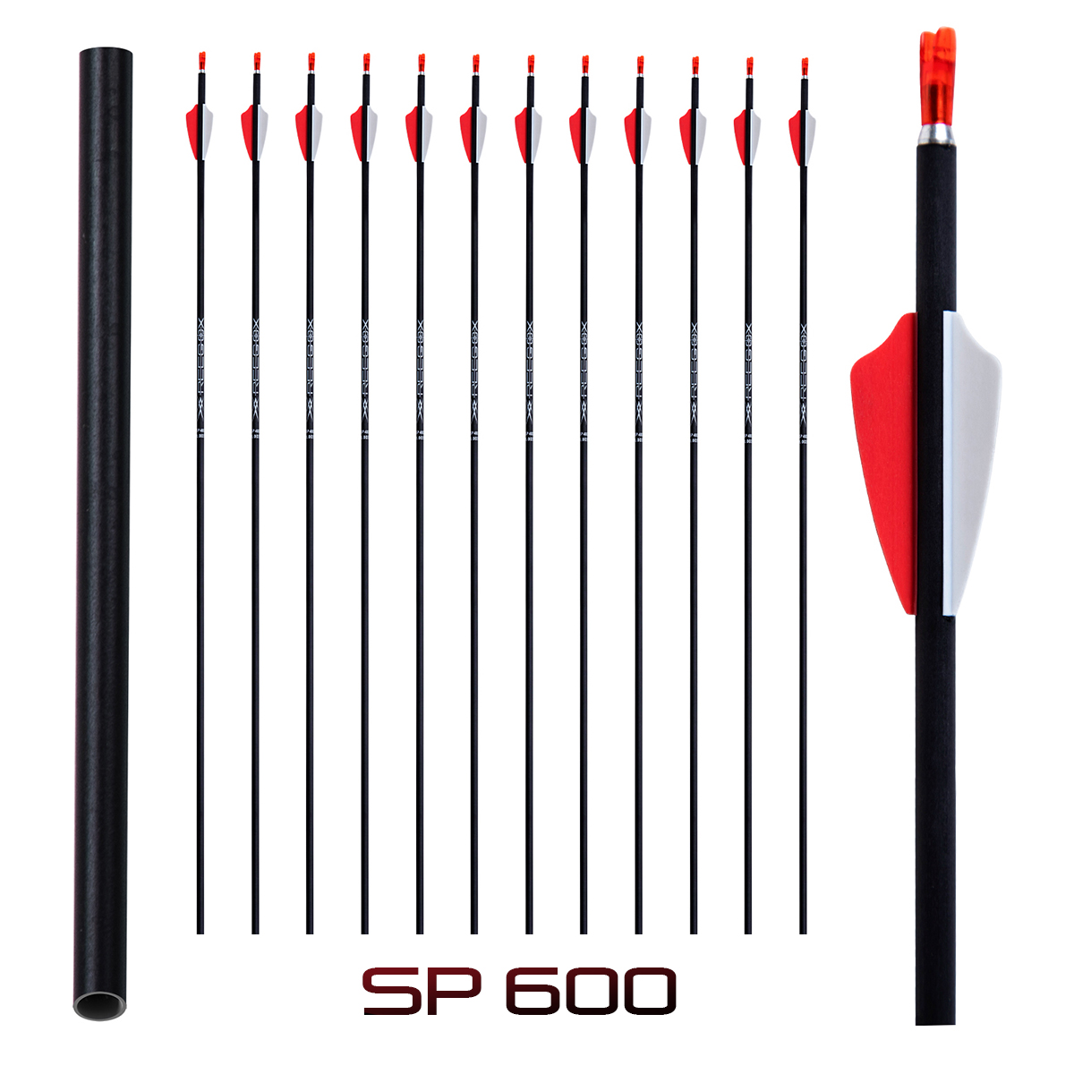 Archery Arrows without Arrow Tips 31inch Spine400-600 Targeting Arrows 4.2mm Hunting Arrows Carbon Practice Arrows for Recurve Bow & Compound Bow (12P