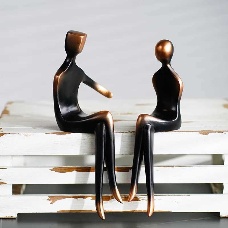 Resin Couple Lover Statue Wedding Anniversary Gift Vntines Day Friend Scpture Decoration Picture He Decorates Y250509