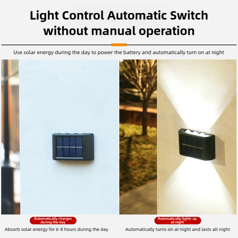 Solar Wall Lights Outdoor Warm/White Solar Wall Mount Porch Lamp Up And Down Lighting For Garden Street Landscape Balcony Patio