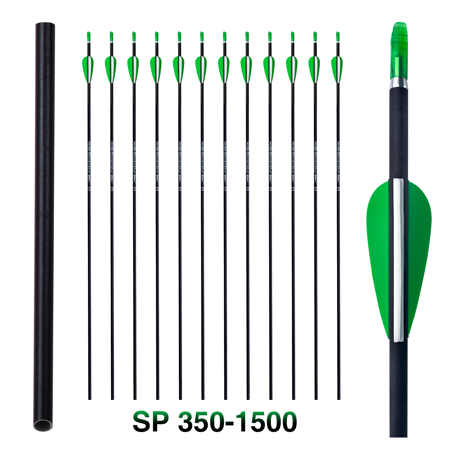 Archery Arrows without Arrow Heads Spine350-1500 31inch Targeting Arrows 4.2mm Hunting Arrows Carbon Practice Arrows for Recurve Bow & Compound Bow Gr