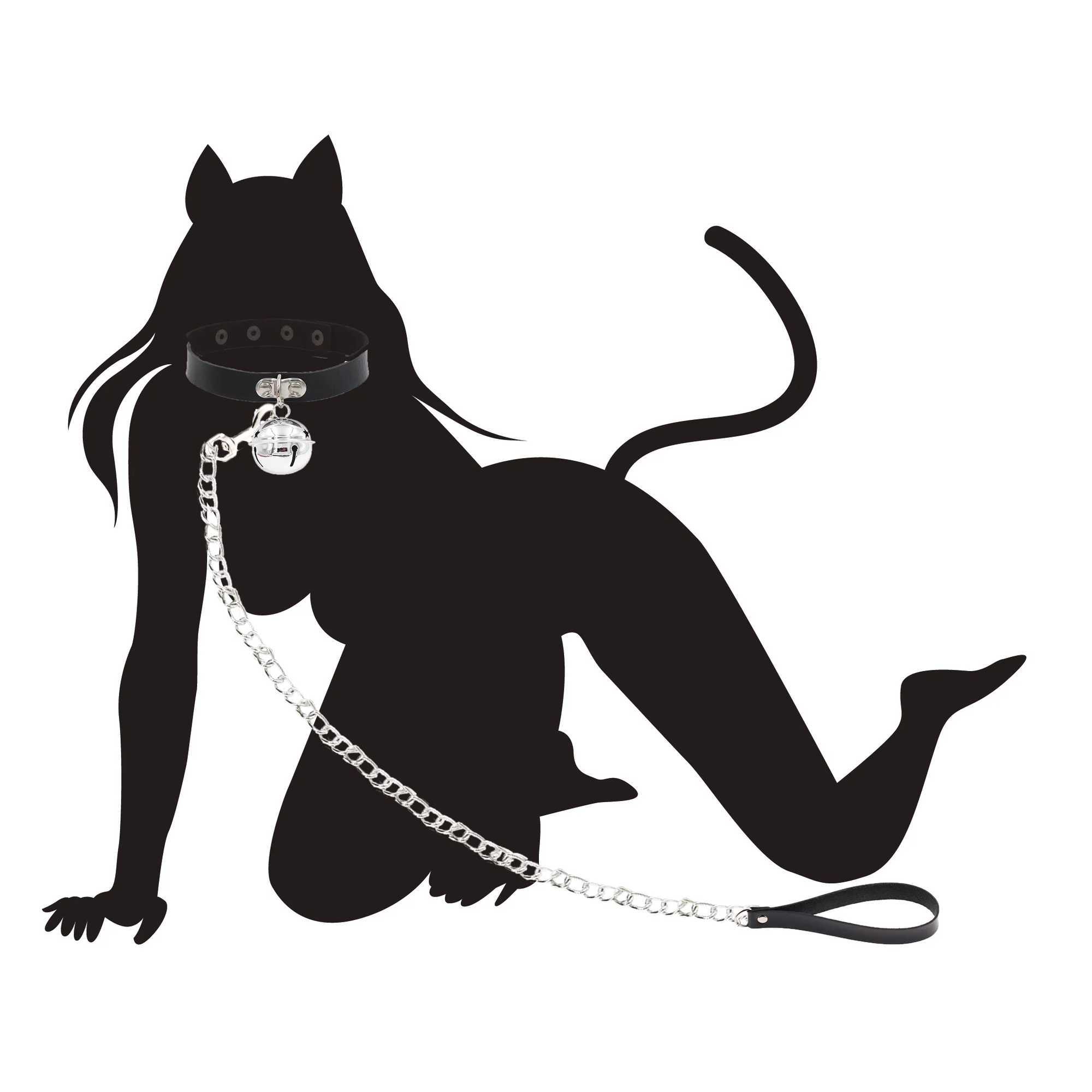 Adjustable BDSM Leather Collar with Chain for Couples Fetish Play Role-Playing Sex Toy Sexy Bondage SM Toy W250509