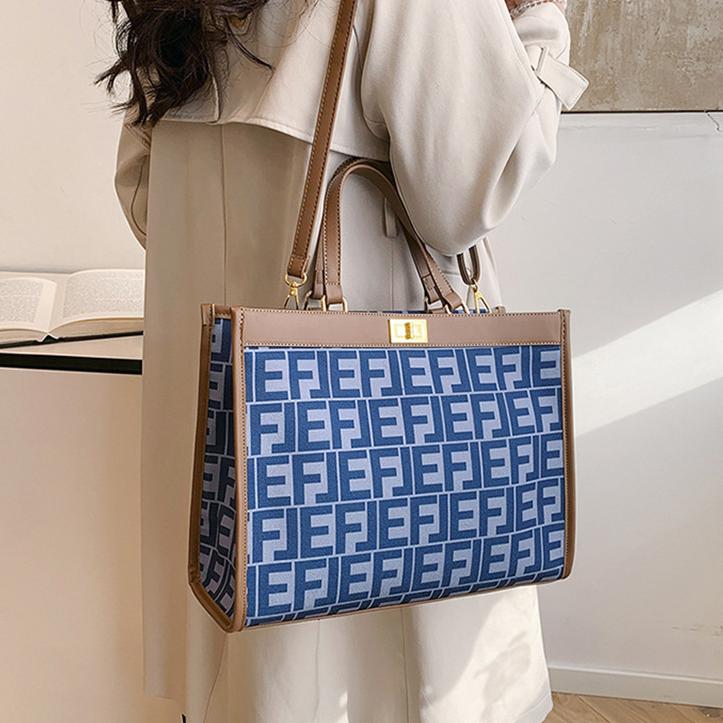 Designer bag free shipping new fashionable high-end texture printed large capacity tote bag shoulder Shoulder Bags for women
