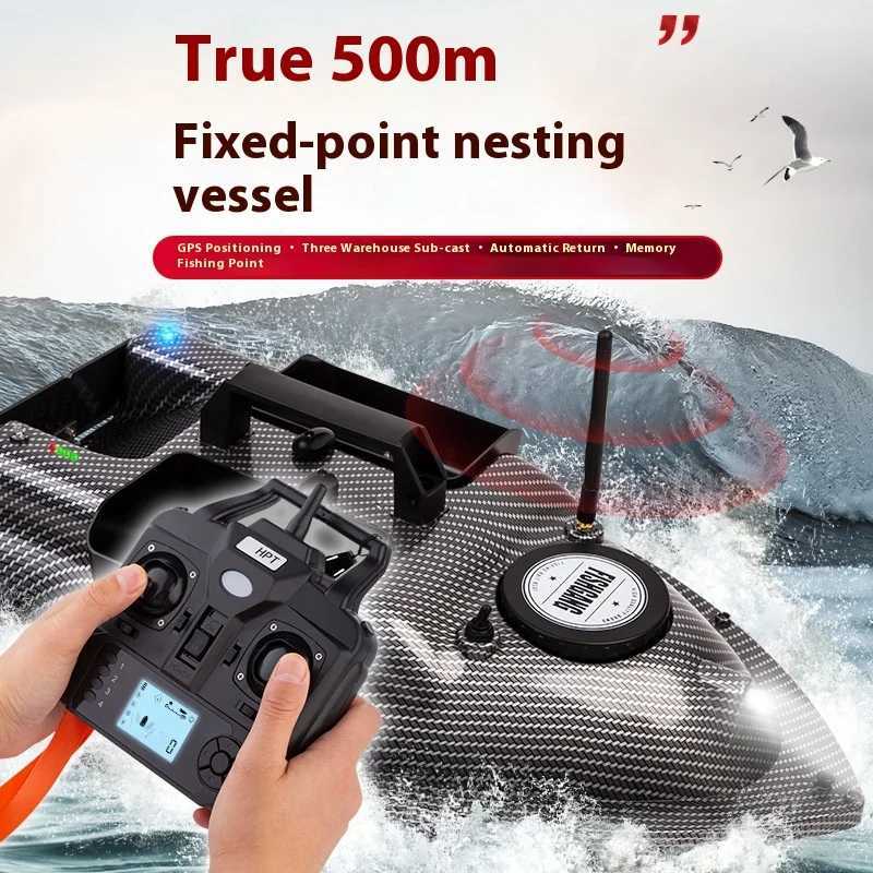 Rc Bait Boat 500m Auto Driving Return V900 Gps 40 Points Sonar 1.5kg V700 With Steering Light For Fishing Wireless Fish Finder X250509