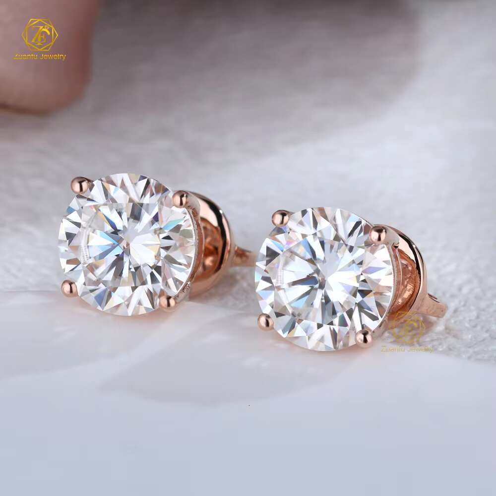 IGI Certificated Lab Grown Diamond Earrings Gold Real 14k Au585/750 0.3ct-2ct Diamond Jewelry Gifts Daily