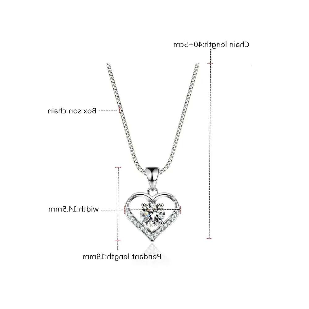 VVS1 D color moissanite chain for women solid sterling sier pendant necklace with certificate designer jewelry woman valentines day gift designer bag