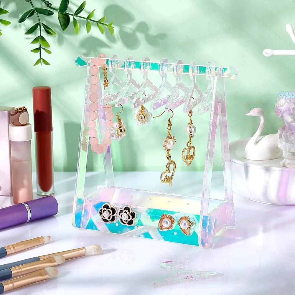 Elegant Multi-functional Acrylic Jewelry Rack: Ideal for Storing Earrings and Necklaces