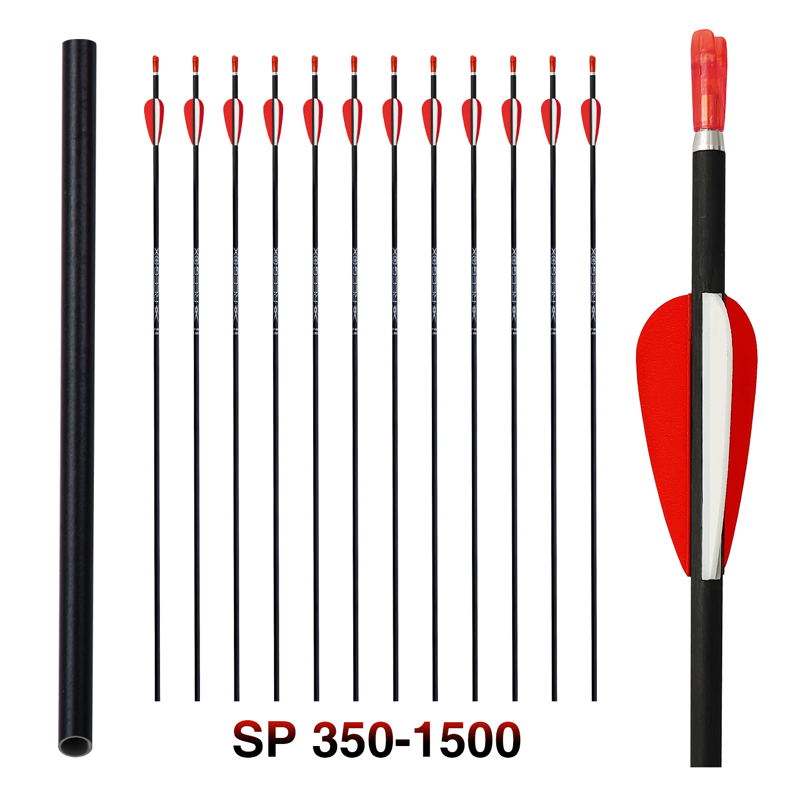 Spine350-1500 Archery Hunting Arrows without Arrow Heads 31inch Targeting Arrows 4.2mm Hunting Arrows Carbon Practice Arrows for Recurve Bow & Compoun