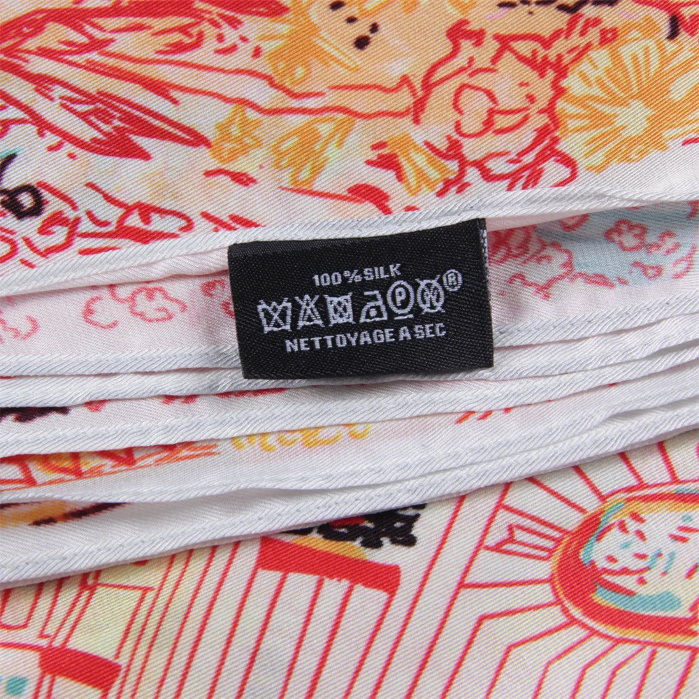 Silk Scarf Women Foreast City Print Square Scarves Head Echarpes Silk Foulards Femme Wraps Beach Shawls Bandana Lady Hijabs 90CM 250509