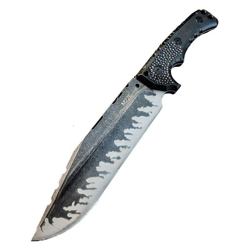 Outdoor obstacle removal and chopping integrated keel straight high hardness wilderness survival self-defense portable military knife, long version