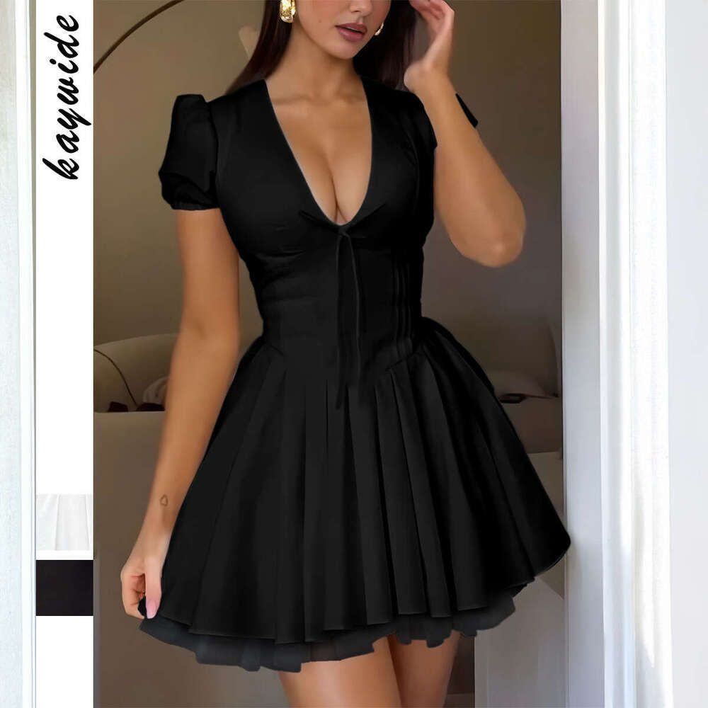 Vestidos Elegantes Designer Dress Black Dress Tender Partydress Women Dress French Style Elegant Childrens Dress Summer 2025