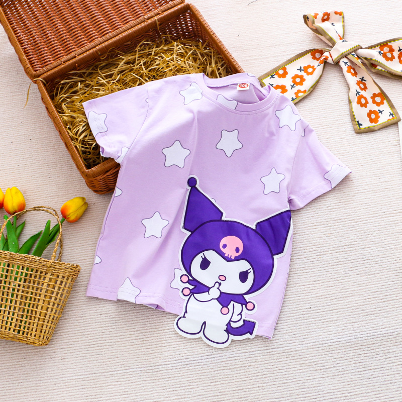 DISNEY Frozen Princess Elsa baby designer clothes Children summer clothes girl short-sleeved printed T-shirt cartoon cotton top.