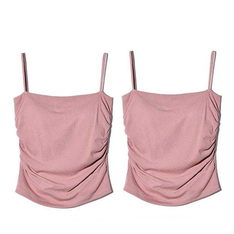 Summer 2025 Womens Non slip Sleeveless Camisolis 2PC {Built in Pad Wireless Support Seamless Top} Beach Gym Leisure Free OfferXJ250508