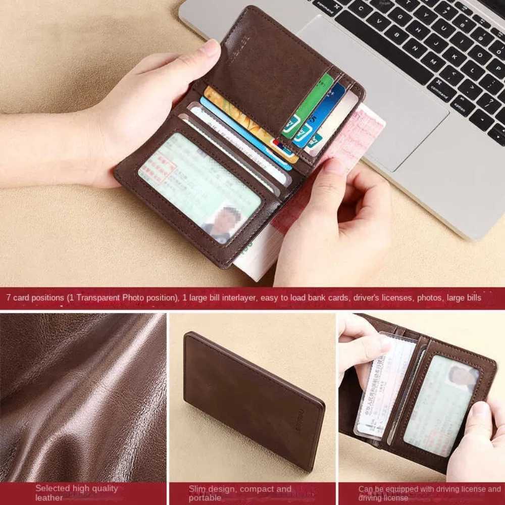 Fashionable PU leather mens wallet short wallet RFID card holder high-quality ultra-thin wallet business style wallet Z250509