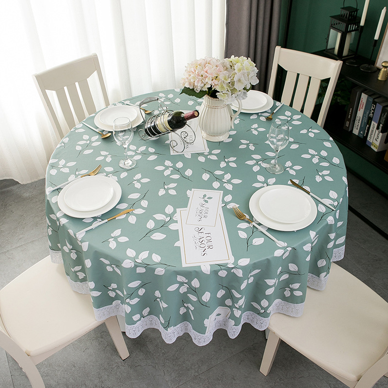 DH004 round table cloth household waterproof, oil-proof, scalding-proof and wash-free ins round table cloth PVC coffee table fabric table mat wholesal