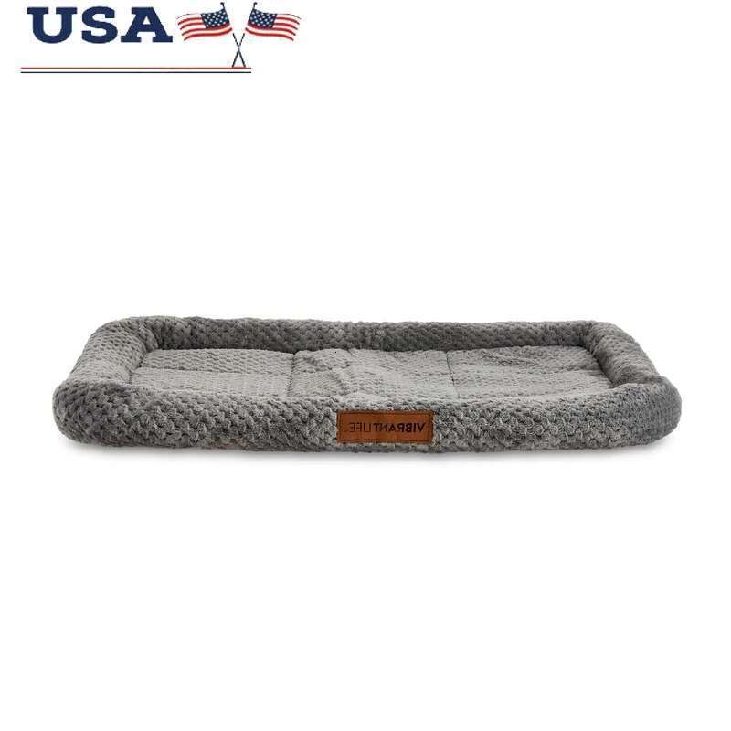 Cozy Dog Mat Plush Foam Bolstered Padded Support Washable Pet Bed Fits 30 Inch Crate