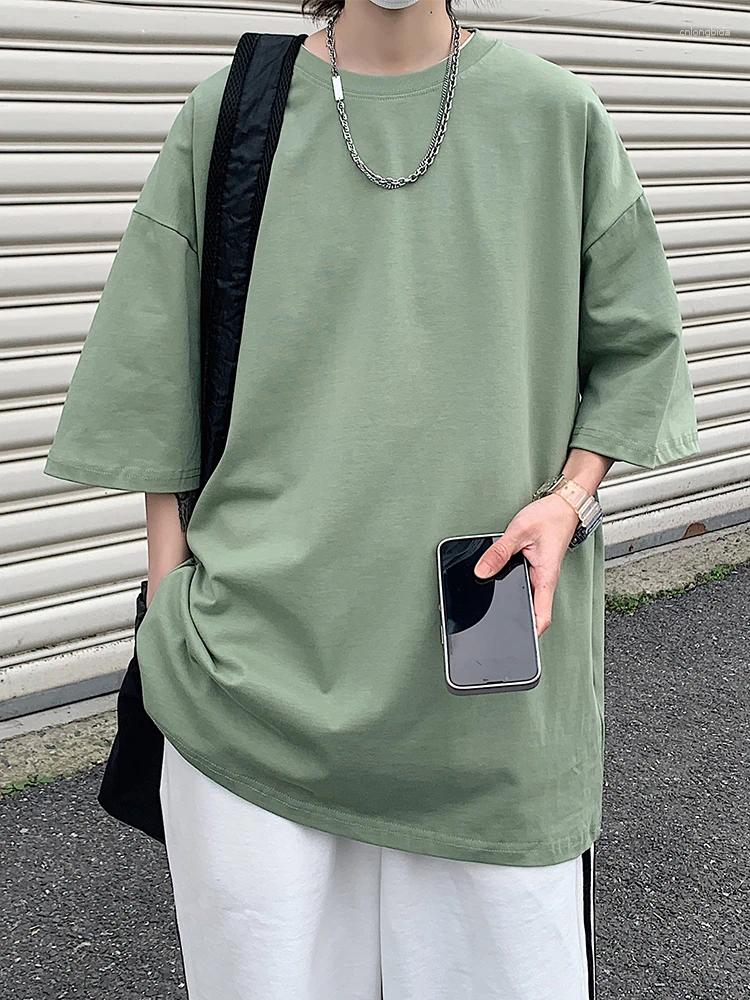 Men's T Shirts Summer Oversized Shirt Men Women Unisex Korean 210G Cotton Short Sleeve Basic Tee Loose Tops Solid Color Hip Hop Tshirts