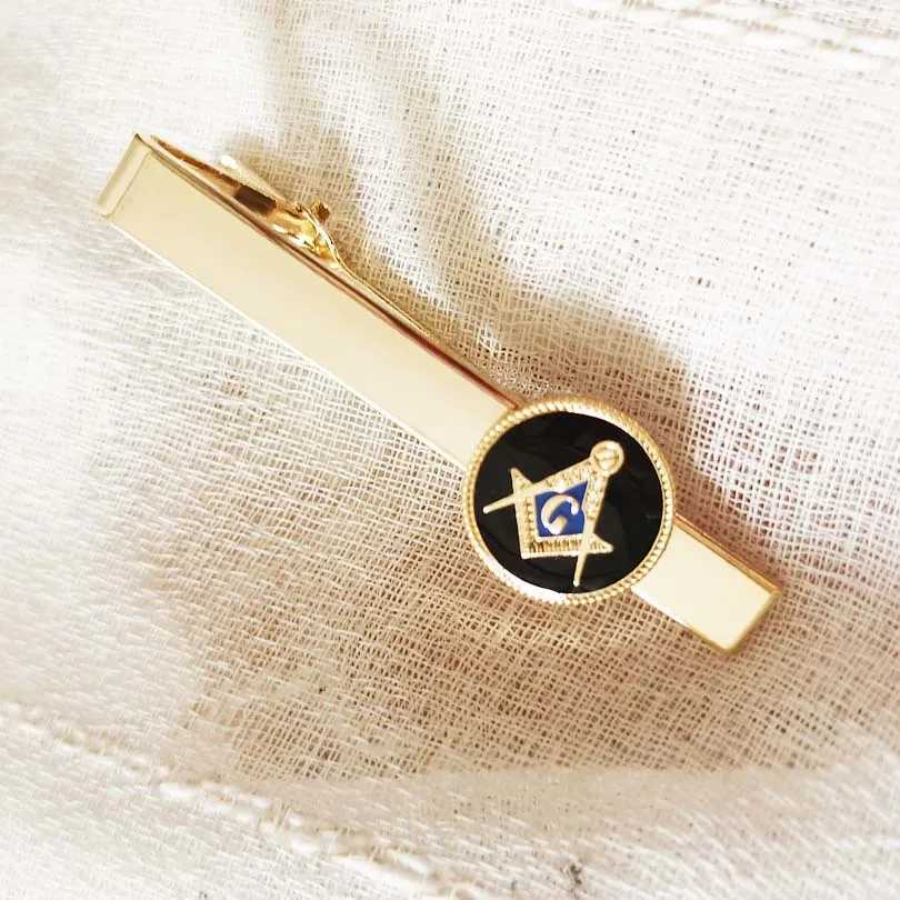 1pc Masonic Compass and Square Tie Clip Enamel Freemasonry Free Masons Craft Black Enamel G Metal Bars M250508