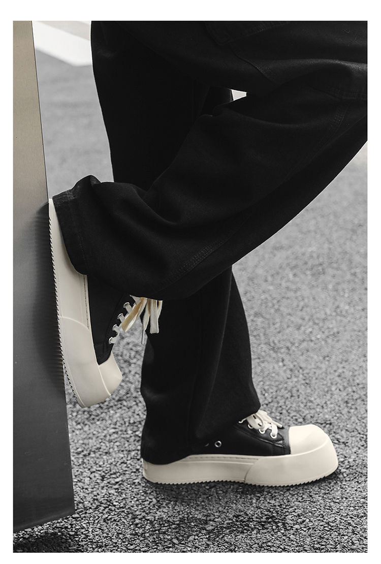 New designer American board men's casual high-end feeling 2025 new thick soled canvas big toe multifunctional niche shoes