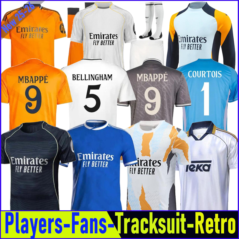 24 25 26 BELLINGHAM Player Fans soccer jerseys Real Madridfootball shirt CAMAVINGA Mbappe MODRIC Fourth camiseta Retro men kids uniforms VINI JR ARDA GULER suit