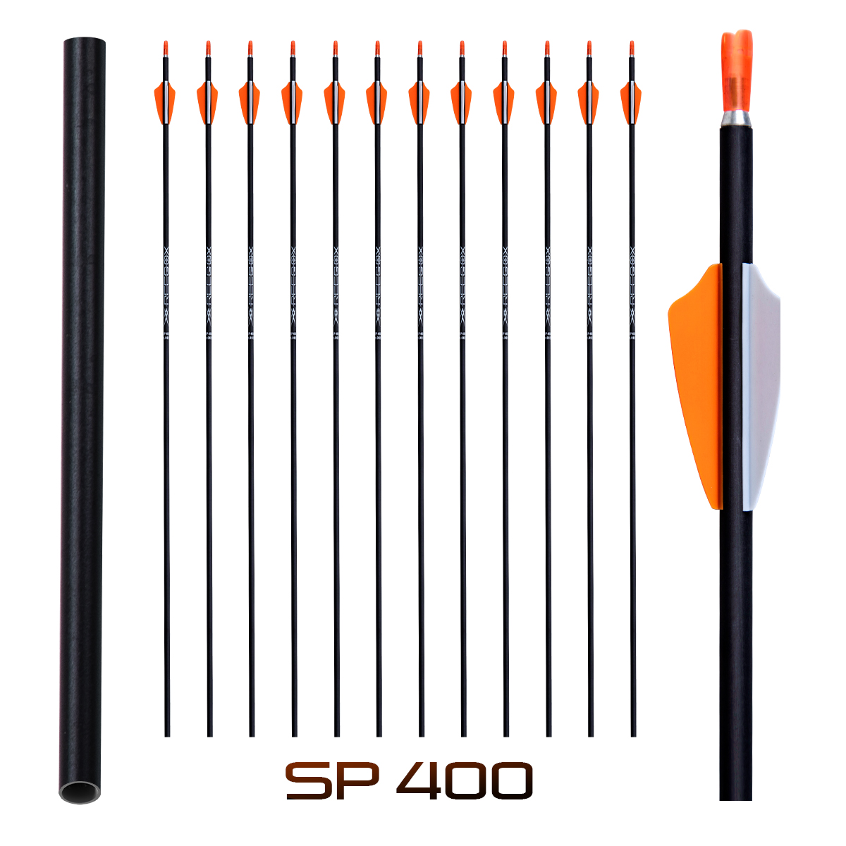 Archery Arrows without Arrow Tips 31inch Spine400-600 Targeting Arrows 4.2mm Hunting Arrows Carbon Practice Arrows for Recurve Bow & Compound Bow (12P
