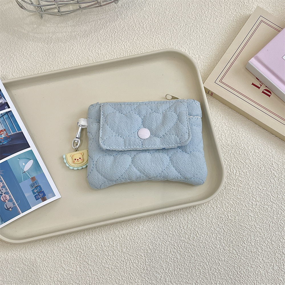 52141 Cute and compact card bag coin purse buckle zipper storage bag multifunctional organizing bag ID card bag