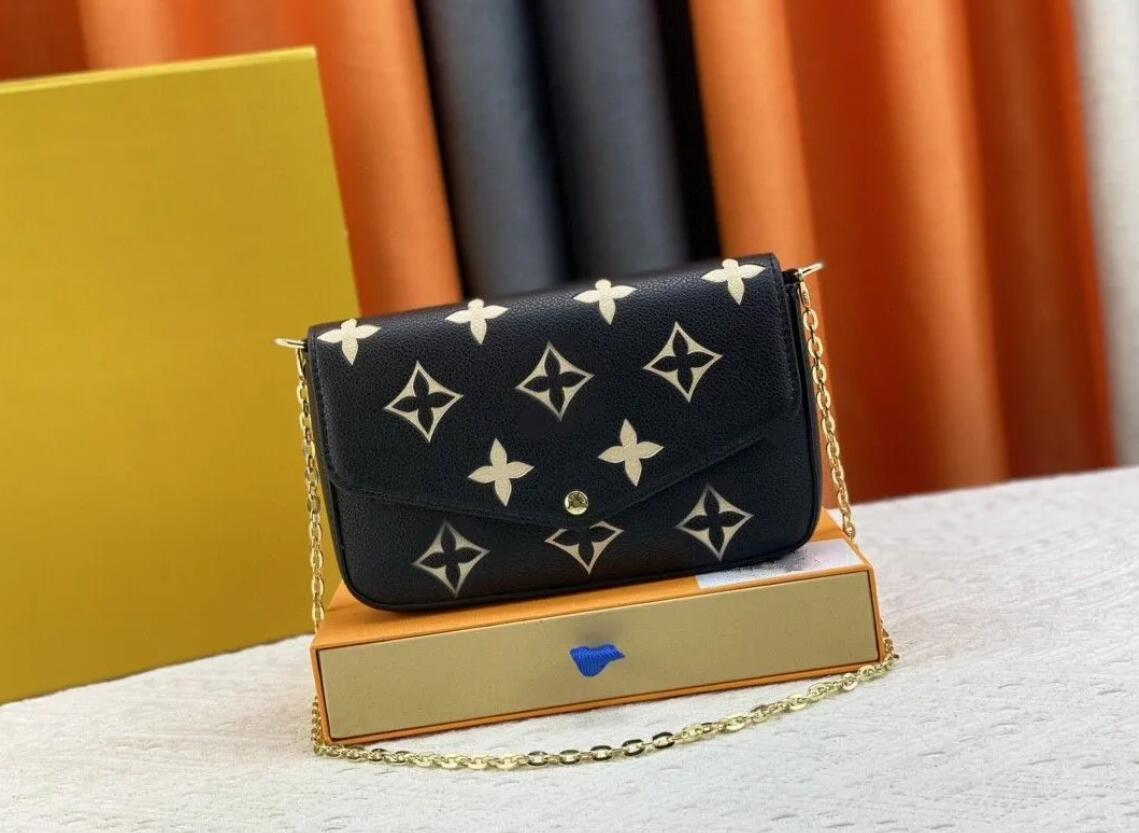 Designer Bags top high quality three piece set wide shoulder strap women cosmetic bag designer wallet