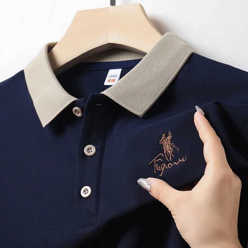Brand Summer New Short Sleeved T-shirt Mens Casual Embroidery Lapel Top Polo Shirt Z250509-1