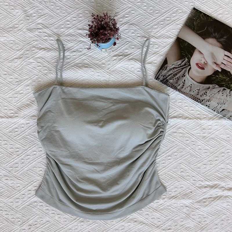 Summer 2025 Womens Non slip Sleeveless Camisolis 2PC {Built in Pad Wireless Support Seamless Top} Beach Gym Leisure Free OfferXJ250508