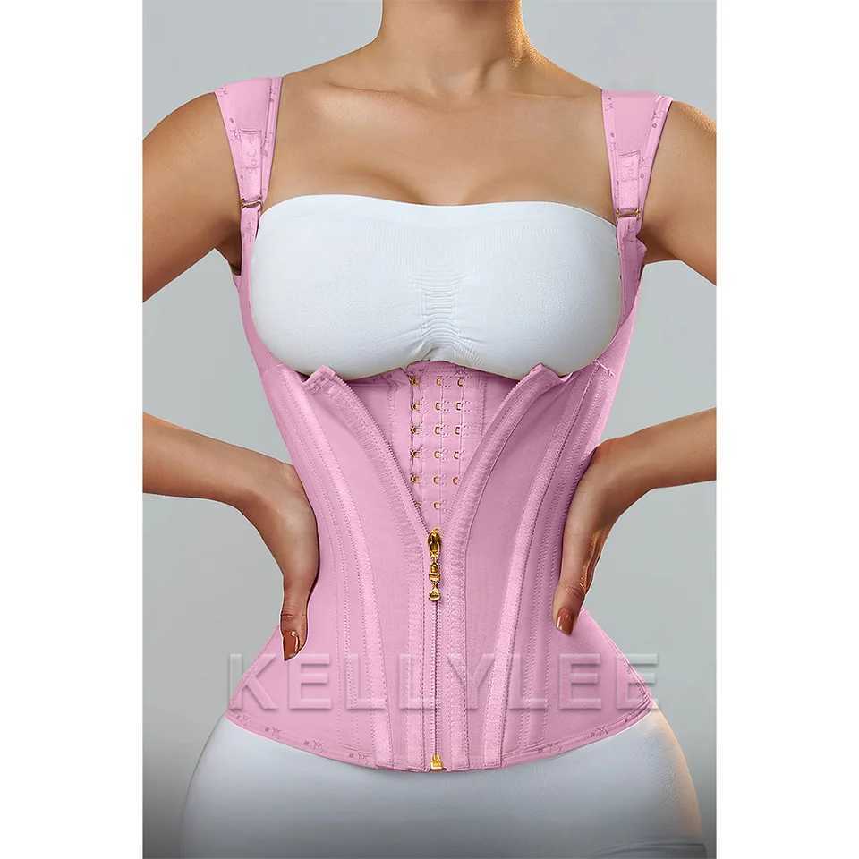 Highly Compressed Sexy Body Wrap Waist Trainer Adjustable Tummy Belt Waist Trimmer with Shoulder Straps for Postpartum Recovery W250509