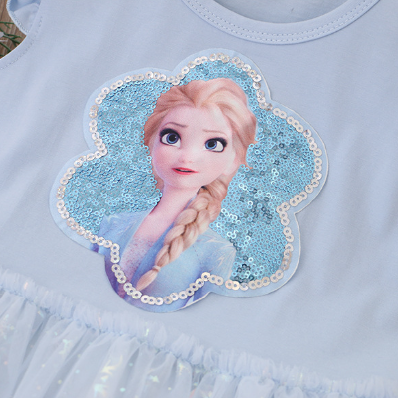 DISNEY toddler designer clothes infant designer clothes kids clothes Frozen Princess Elsa little girls baby party dress Flying-sleeve princess dress p