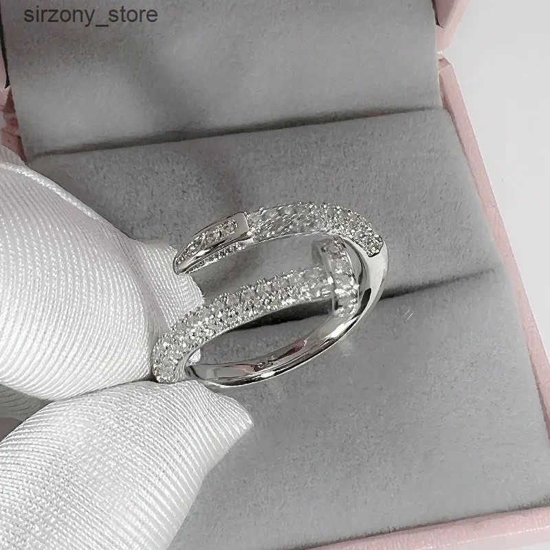 Copper Nails Zircon Series Rings Street Hip-Hop Cool Style INS Niche Design For Girls Holiday Gifts z250509