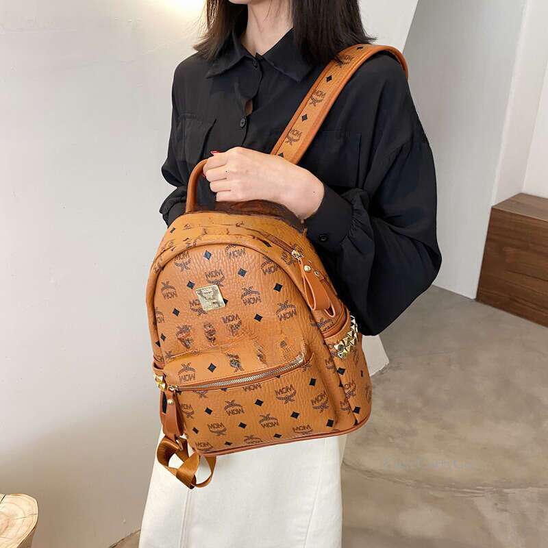 Mcmpurse Wholesale New Mcmpurse Backpack Versatile Mcmbackpack Capacity Fashionable Printed Luxury Classic Trend Designer Backpacks High-Quality Mcmmbags F87