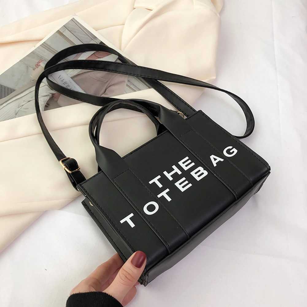 Women Shoulder Bag Contrast Letters Fashion Ladies Tote Bag PU Leather Portable Casual Simple Adjustable Straps Female Satchel Z250509