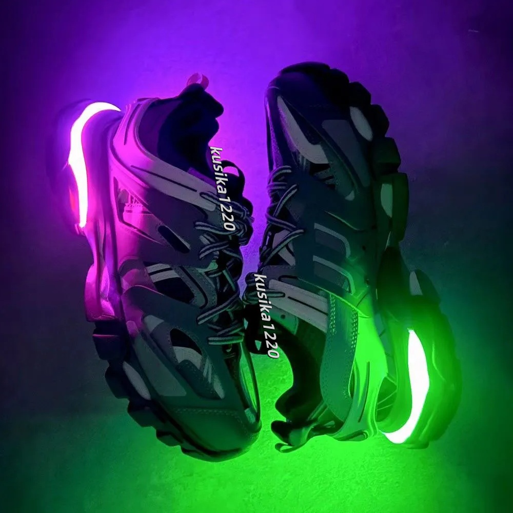 Luxury Track Led 3 3.0 Designer Shoes Led Tracks Mens Shoes Casual Shoes Platform Trainer Sneakers Men Women Trainers Mens Paris Lace up Phantom Sports Shoes