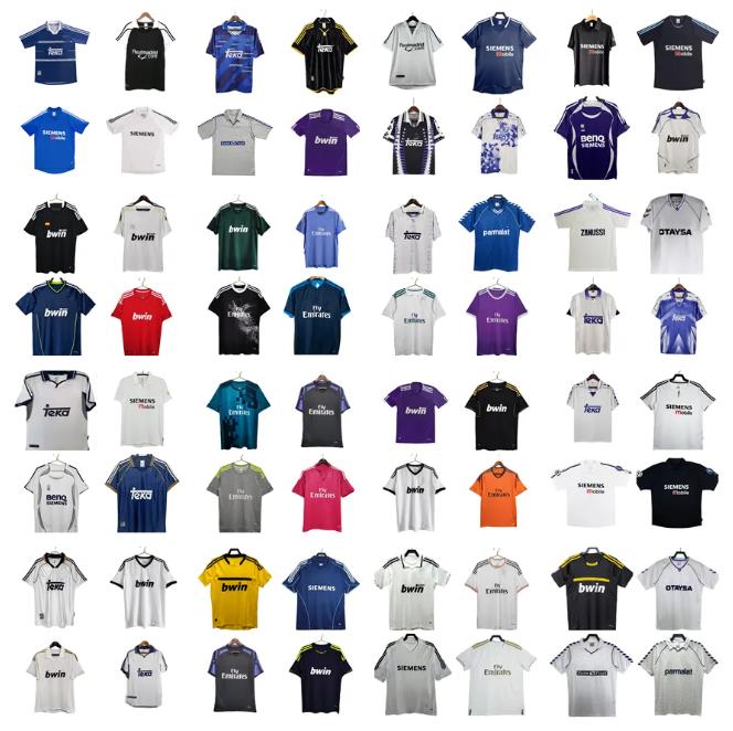 Real RONALDO RAUL Madrids Retro soccer jerseys 92 94 96 97 98 99 00 01 02 03 04 05 DI STEFANO FIGO ZIDANE SUKER R.CARLOS PIRRI MICHEL HIERRO 2001 2002 Vintage football shirt
