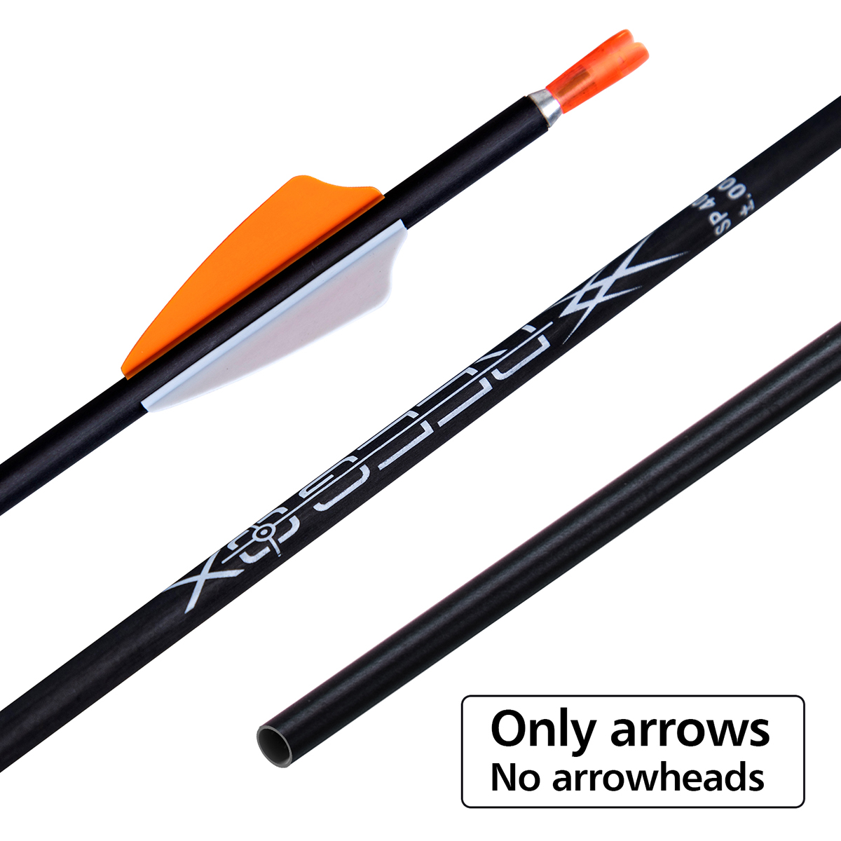 Archery Arrows without Arrow Tips Spine350-1500 31inch 4.2mm Hunting Arrows Carbon Targeting Arrows for Recurve Bow & Compound Bow Practice Arrows 12P