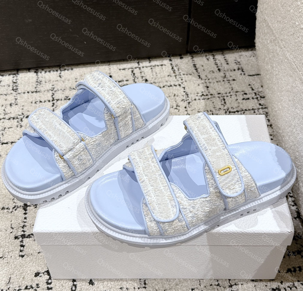 Designer Women Dioract Sandal Slipper Summer Embroidery Sandals Fashion Luxury Simple Flat Dioract Slide Shoes Comfortable Slide