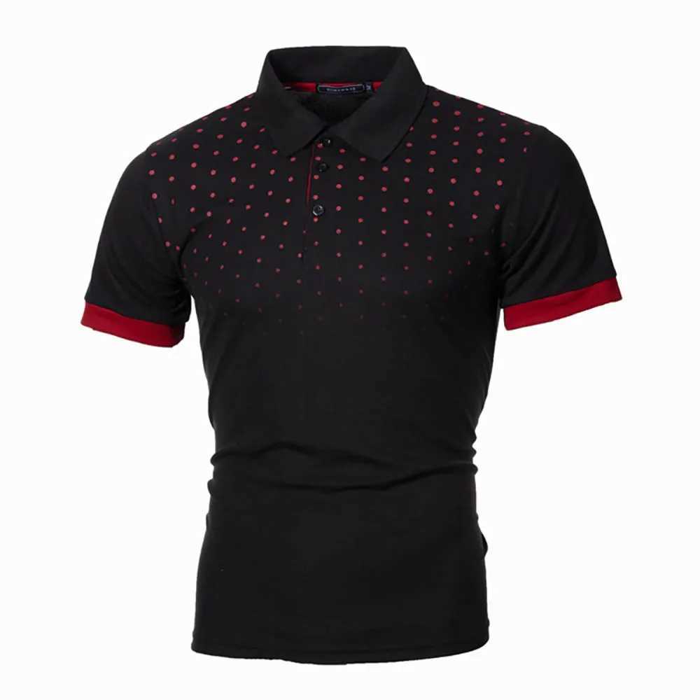 Summer Mens Solid Color Polo Shirt Mens Slim Fit T-shirt Polo Fashion Breathable Short Sleeve Top Z250509-1