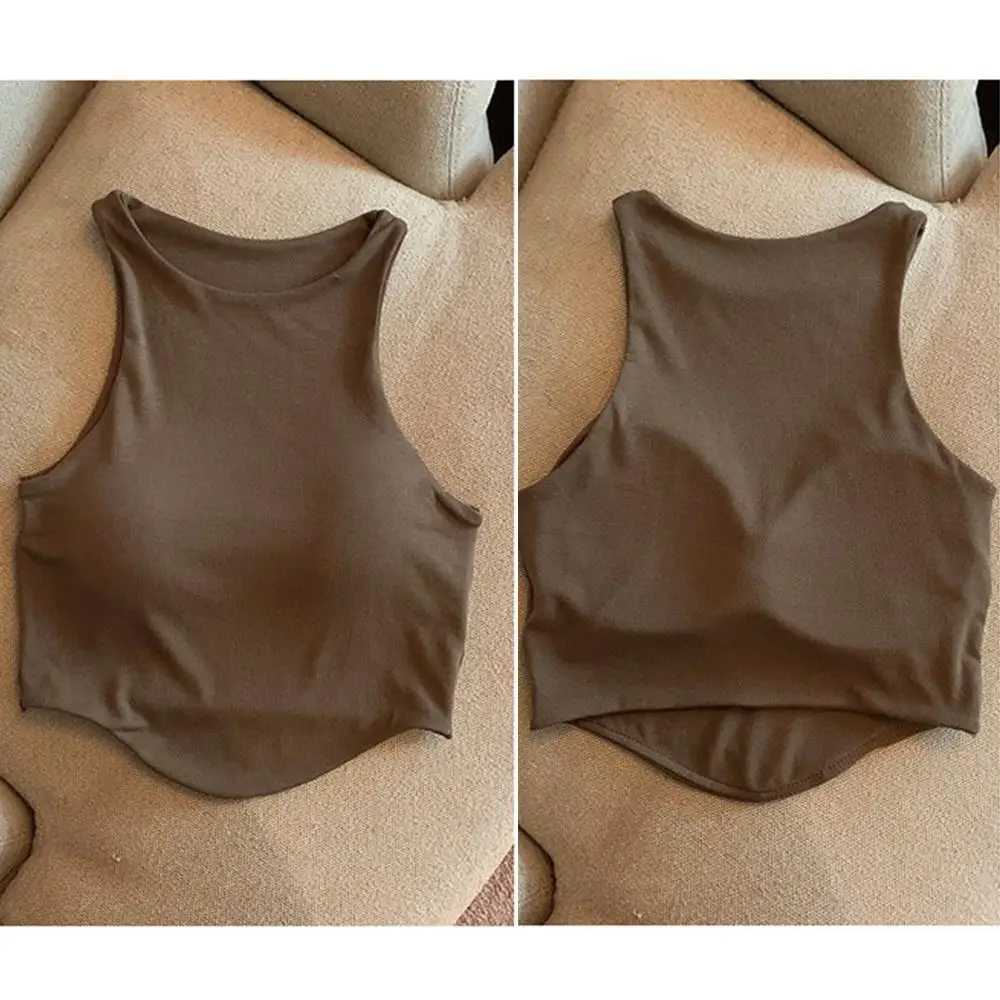 Womens Sports Tops Sexy Tank Top Summer Autumn Comfortable U Sports Bra Off Shoulder Sleeveless Camisole Ladies Slim UnderwXJ250508