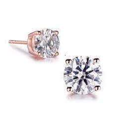 Wholesale Vvs Dia Earring Factory Price 10k 14k Solid Gold Round Brilliant Cut Moissanite Hoop Stud Earrings Men Women designer bag