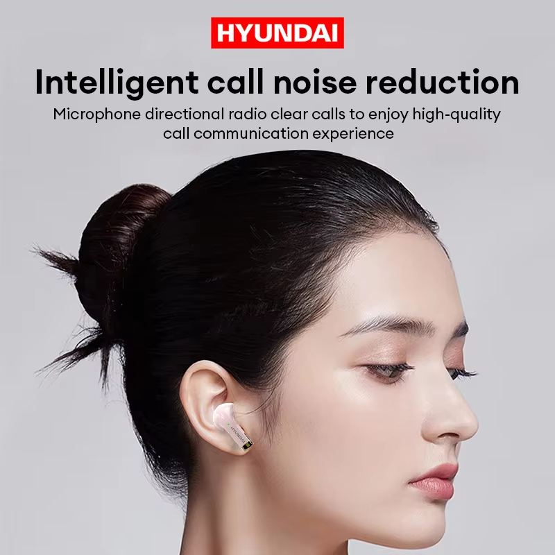 HYUNDAI Y09 Large Capacity Earbuds Wireless Bluetooth 5.4 Earphones Low Lantency HD Call Voice Power Display Headphones