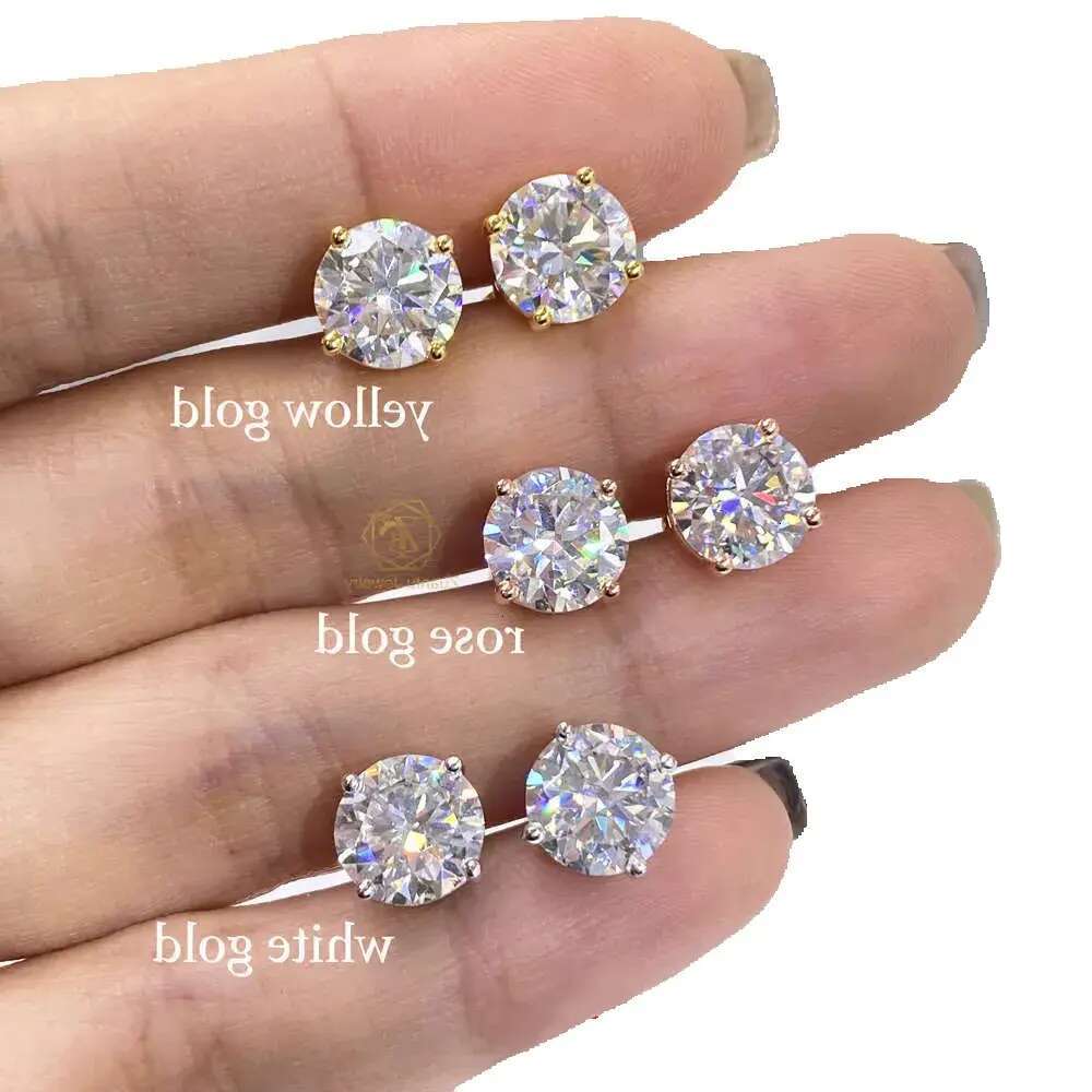 Screwback earring 3mm-10mm piercing jewelry 4 prongs set CVD HPHT lab grown stud in VVS Elegant Dazzling designer bag