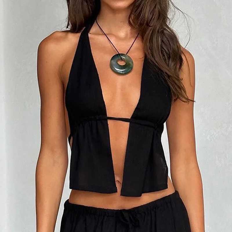 Punk Gothic Summer Top Womens Open Sexy Tank Top Womens Strap Crop Top Sexy Sleeveless Black Tank Top Slim Casual Tank TopXJ250508
