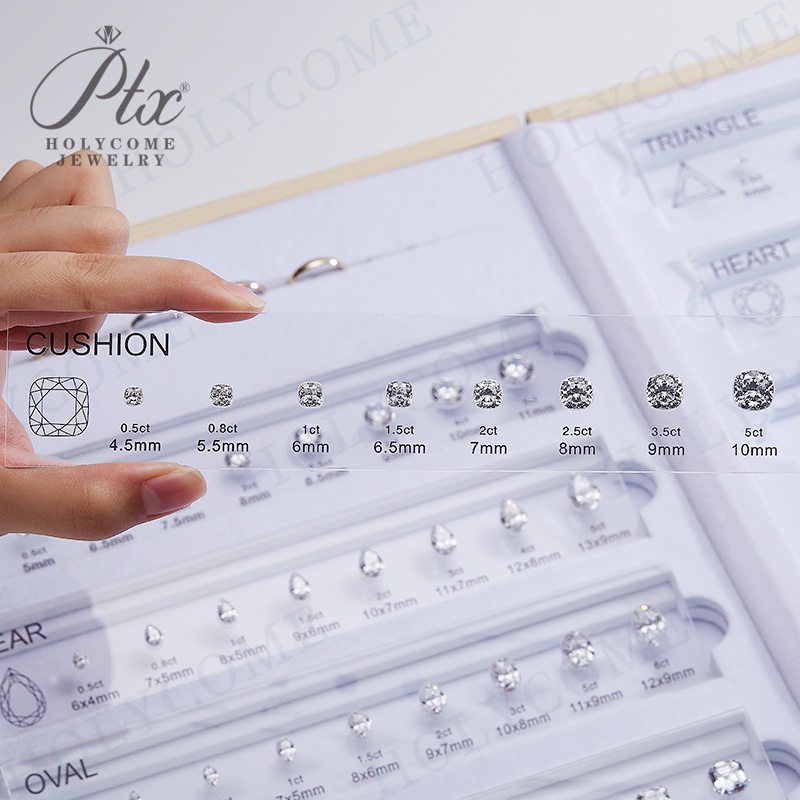 Custom Ring Diamond Selector Kit 7A Zircon Gemstone Size Template for Moissanite Jewelry Diamond Size Chart Measure Size Comparison Jewelry Tools