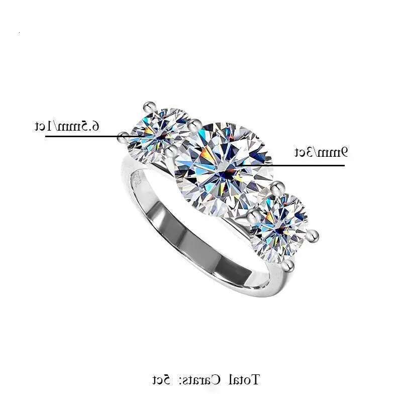 sterling sier pass dia tester 4/5CT VVS1 D color moissanite ring designer for women girl wedding engagement rings jewelry woman gift with box designer