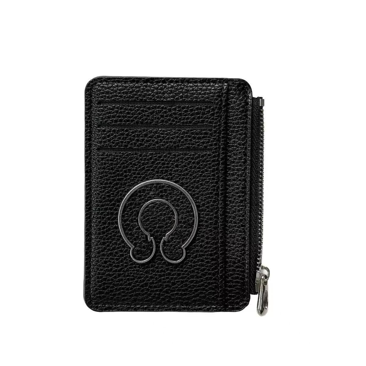 Classic Chrome leather men's and women's document bank card Cover for coin wallet card bag with flip top and bottom lychee pattern